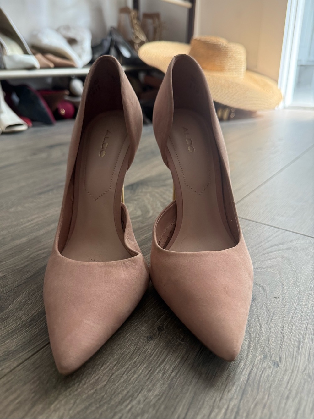 ALDO Blush Pink Pointed-Toe Suede Pumps